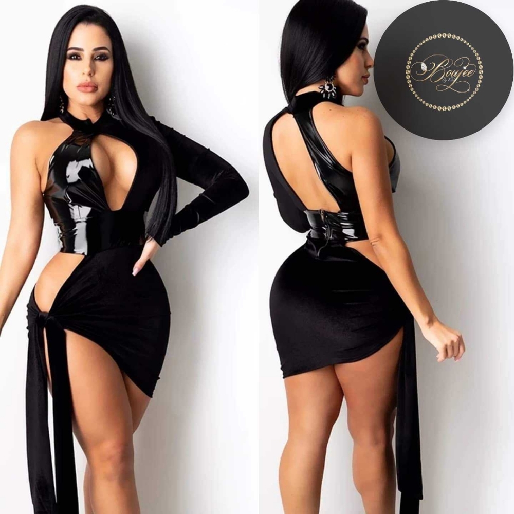 Black Sexy one sleeve dress
